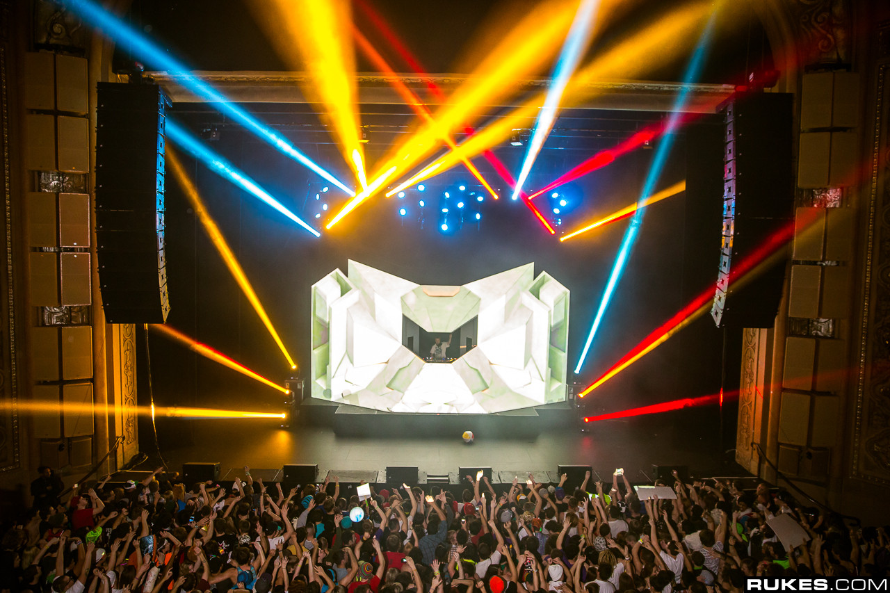 Excision performing at the Paramount Theatre in Seattle (2013, Photo Credit: RUKES)