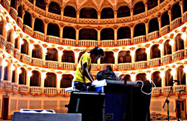 Playing inside a cathedral