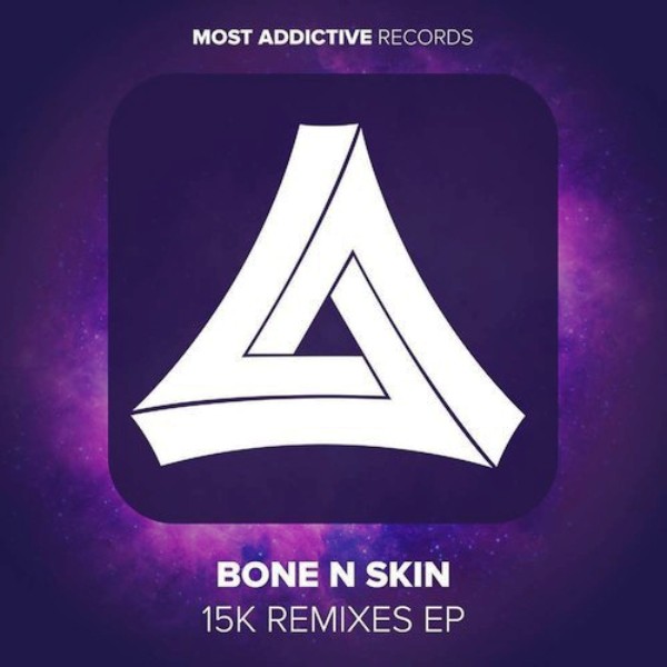 The album cover art for the 15k Remixes EP from Bone N SKin, featuring tracks from SirensCeol and Skrux.
