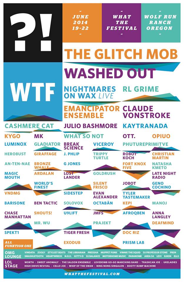 What the Festival, Lineup, WTF2014