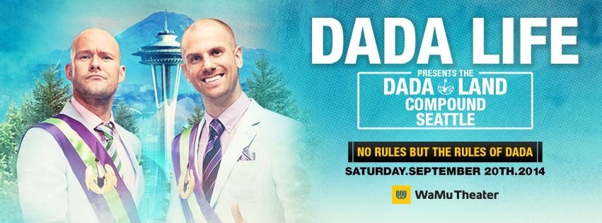 Event announcement for Dada Life's September 20th Dada Land Compound stop.