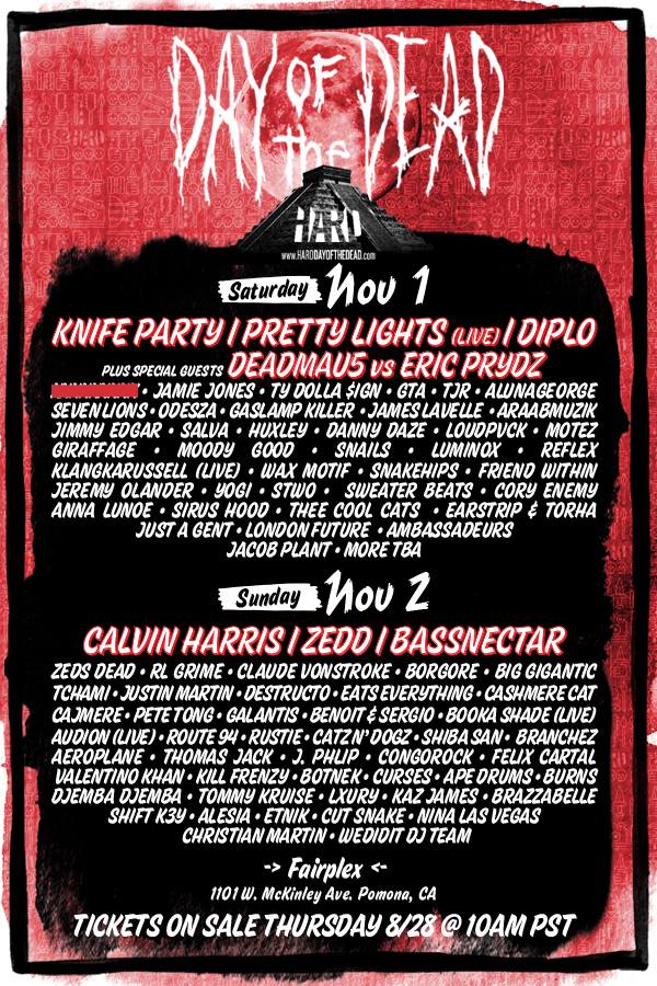 Lineup for HARD Day Of The Dead 2014
