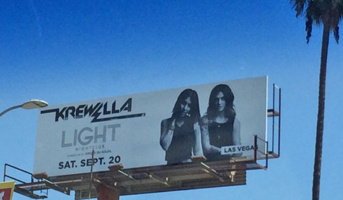 Krewella's newest billboard...with someone missing.
