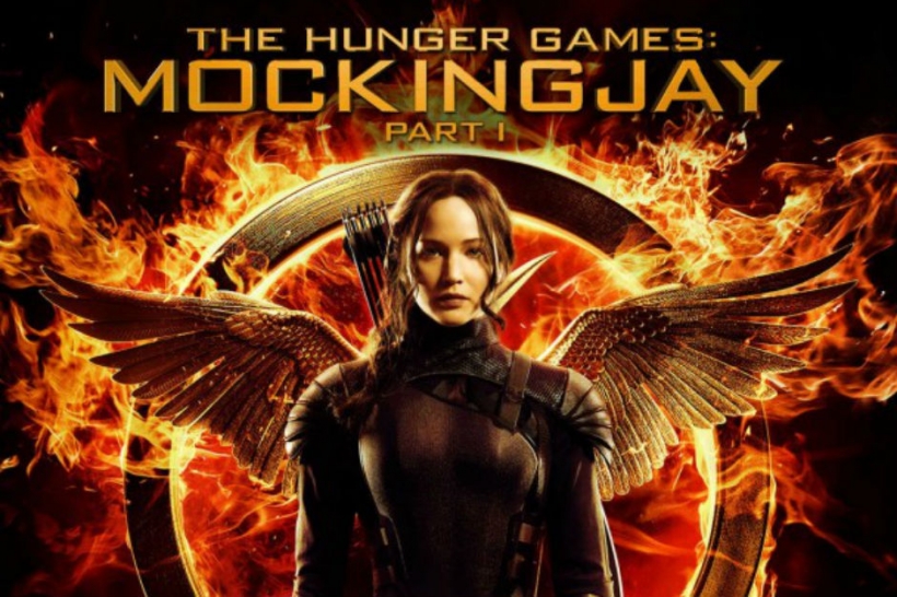 Jennifer Lawrence on the cover of Mockingjay