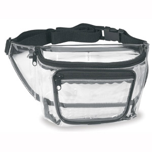 clear three zipper fanny pack