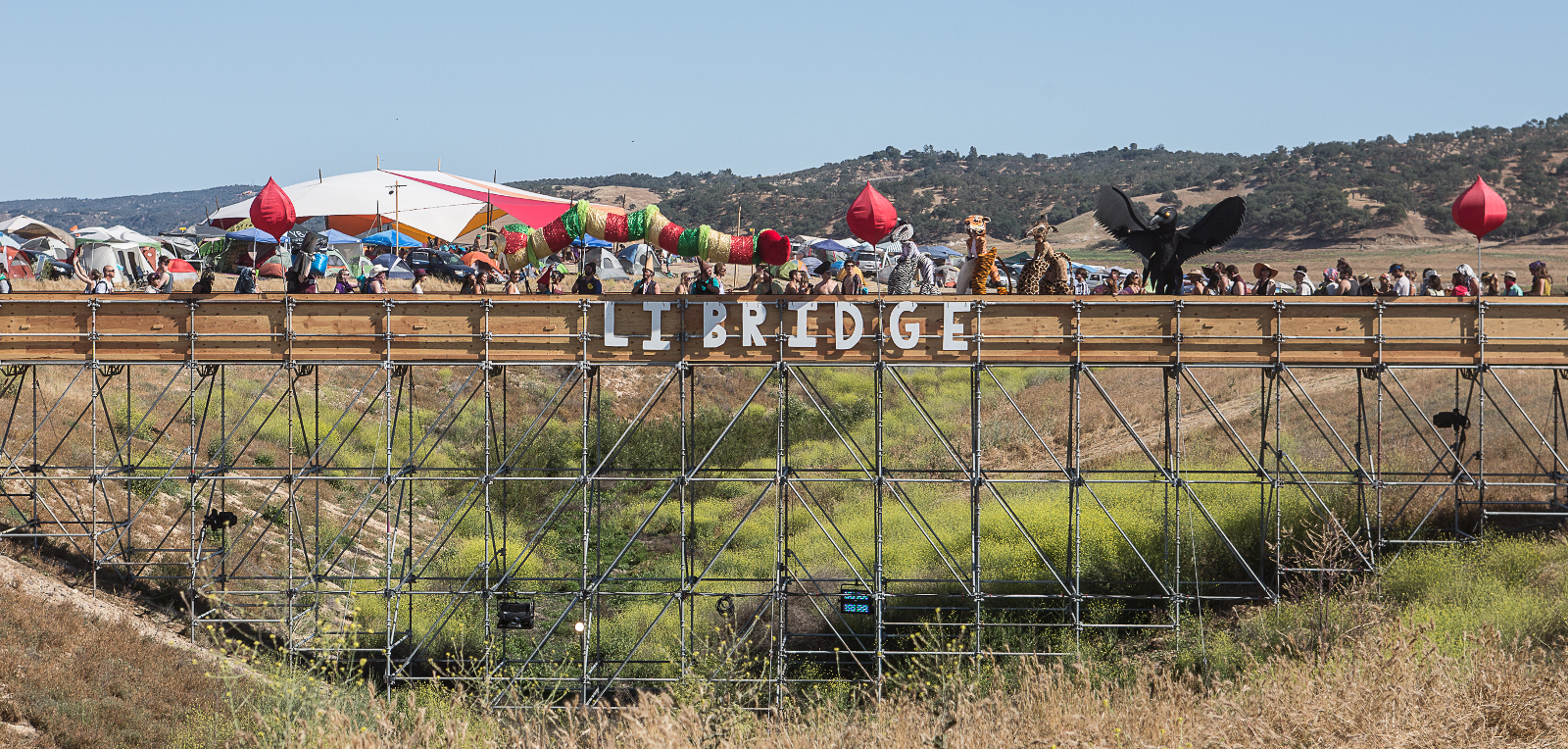 The LiBridge, one of several walkways built solely for the festival (Photo by Carolyn Craft)