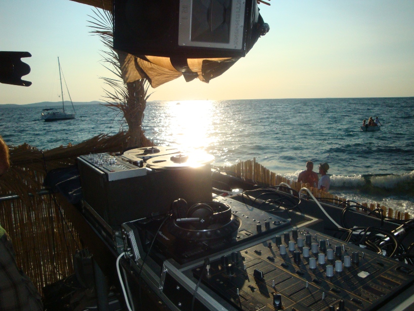 DJ booth on beach tropical house
