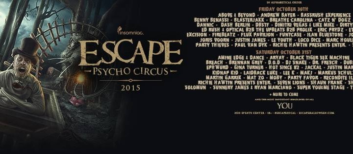 escape psycho circus 2015 lineup