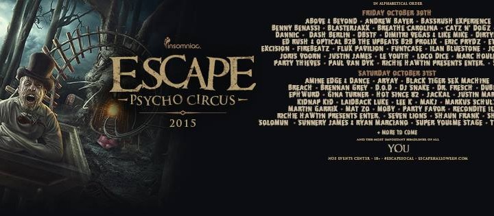 escape psycho circus 2015 lineup