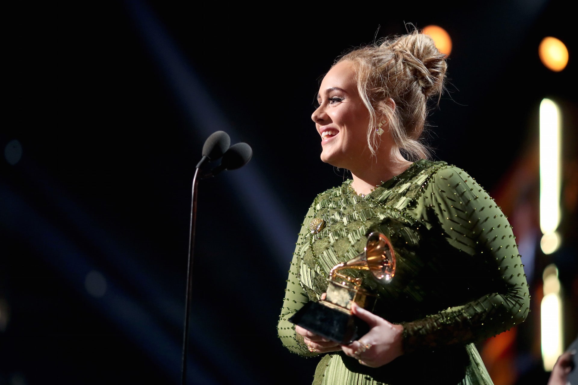 adele accepting grammy