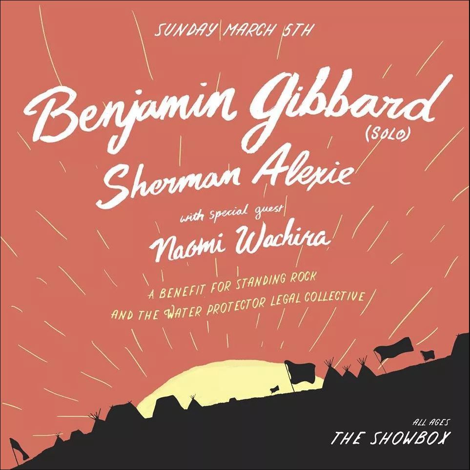 ben gibbard is throwing a standing rock benefit concert at the showbox in seattle