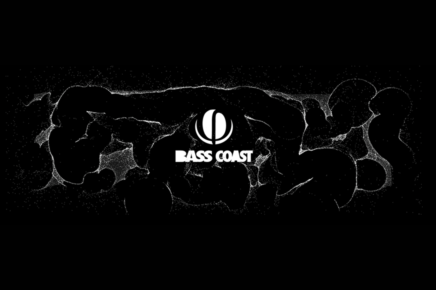 bass coast in white on black screen