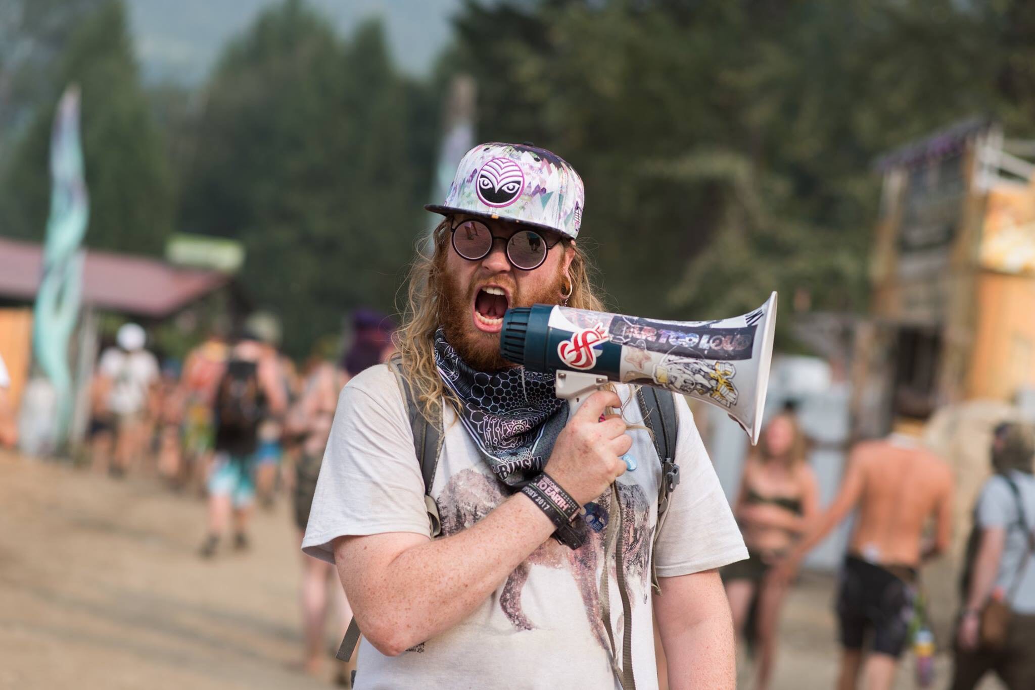 shambhala Attendee with megaphone