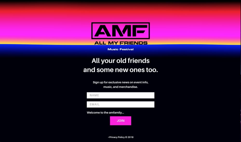 amf all my friends email signup