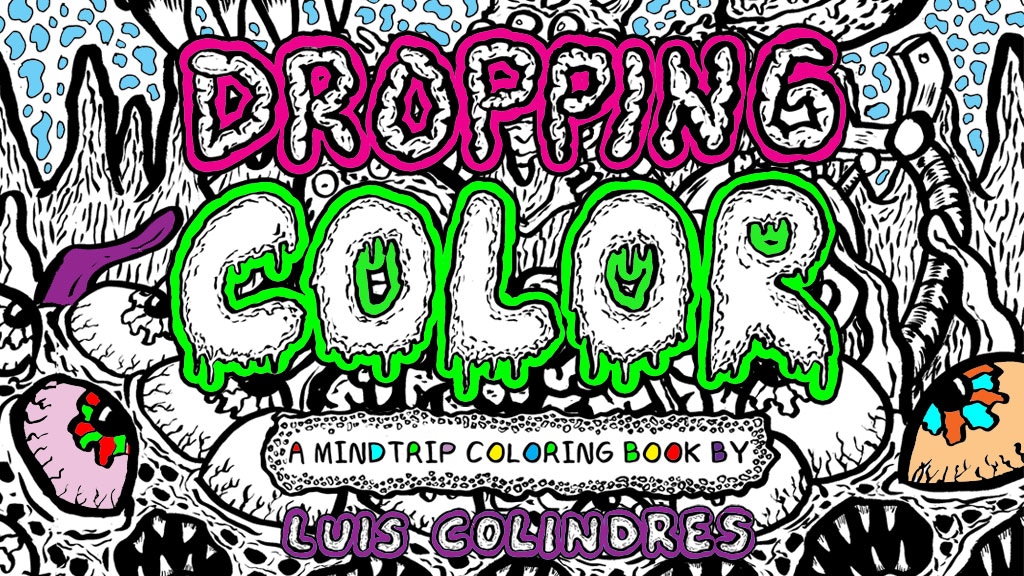 dropping color luis colindres coloring book cover.