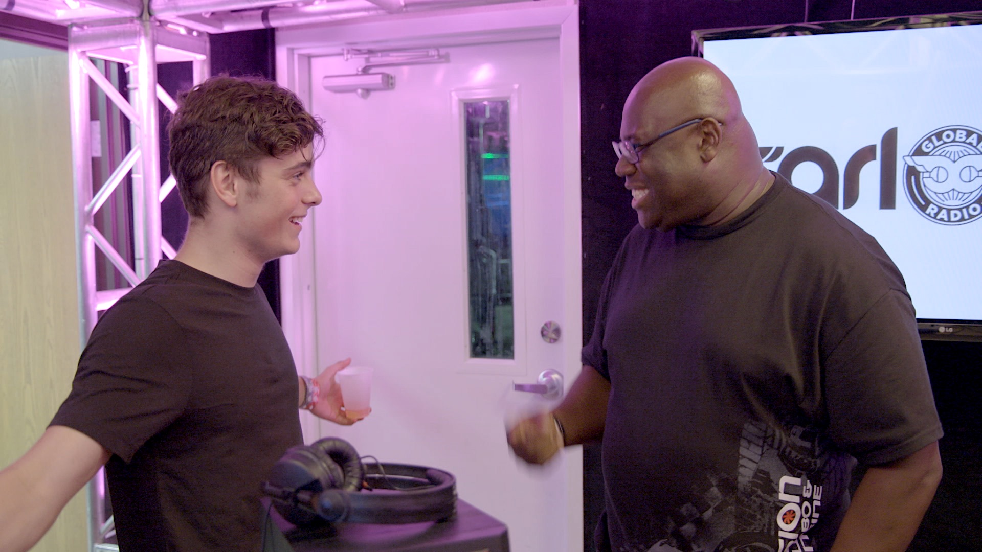 Carl Cox and Martin Garrix on the set of "What We Started"