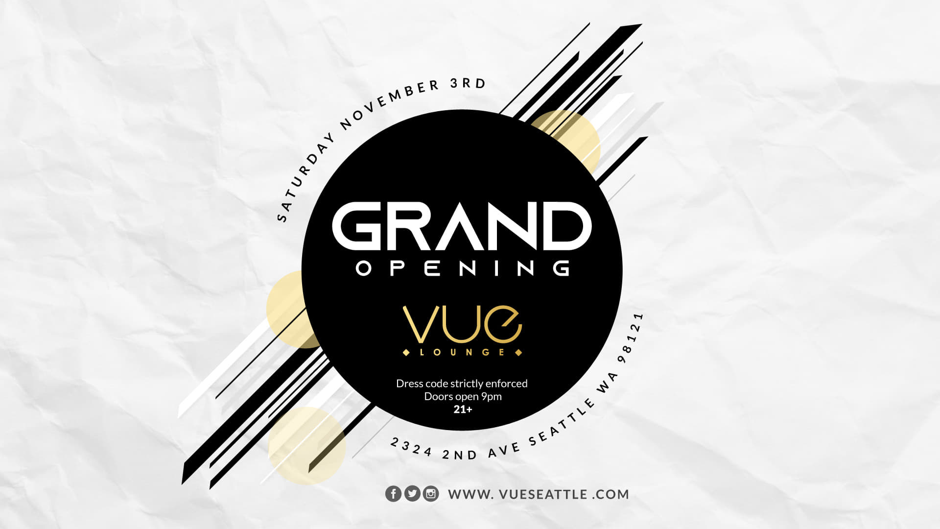 Vue Seattle Grand Opening Poster