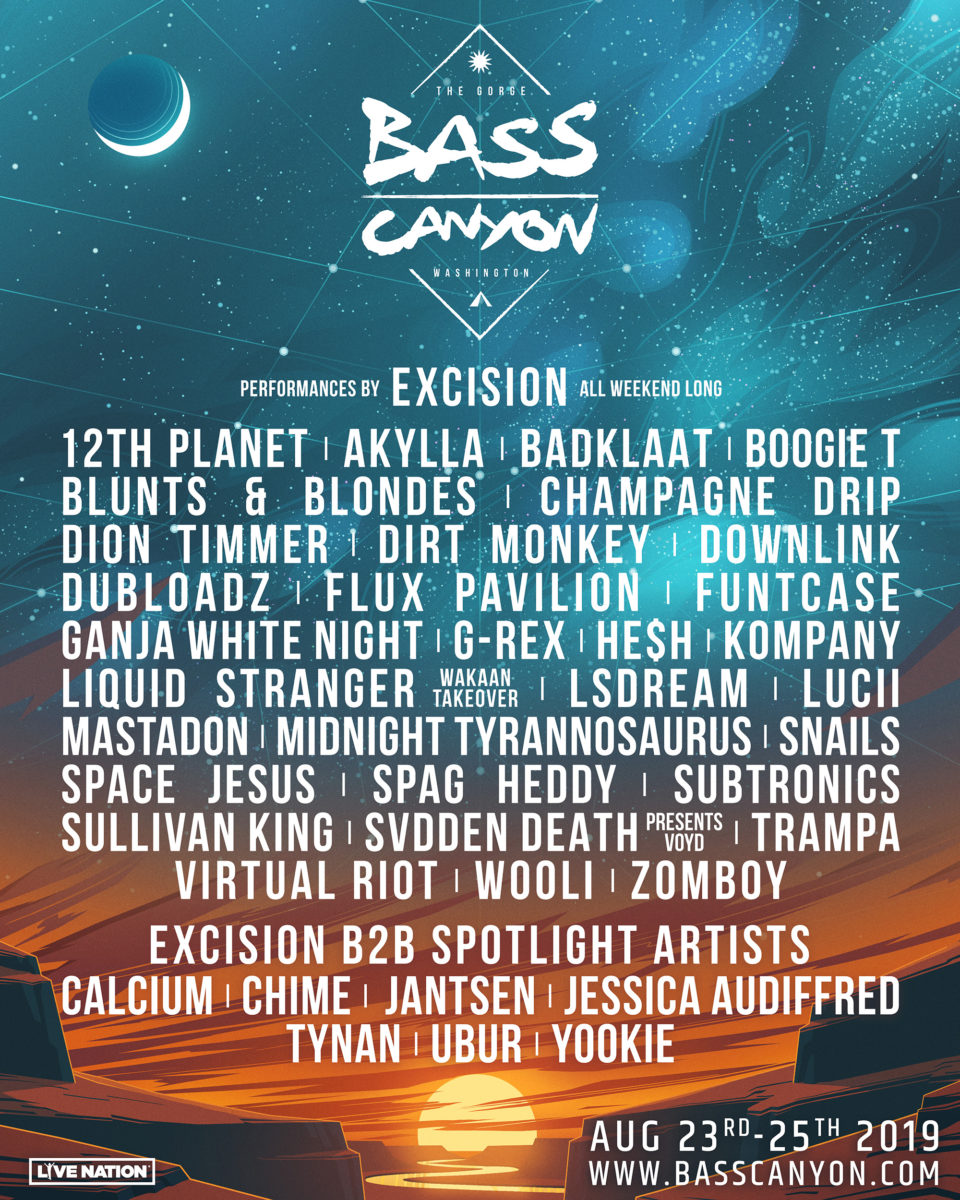 Bass Canyon's daily lineup is here, spotlighting genre's biggest upand