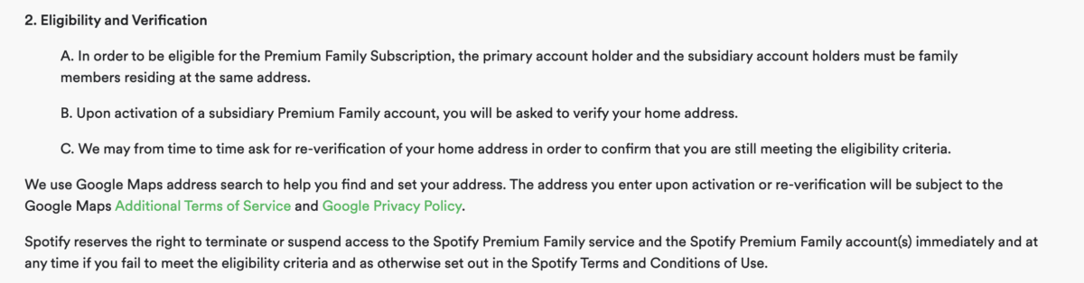 Your addresses didn't match on the family plan. - The Spotify Community