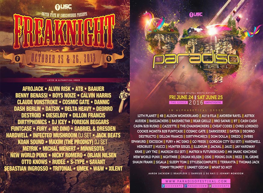 freaknight 2013 paradiso 2016 lineup