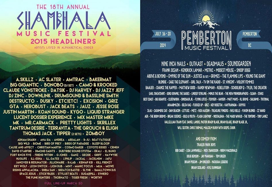 shambhala 2015 pemberton 2014 lineup