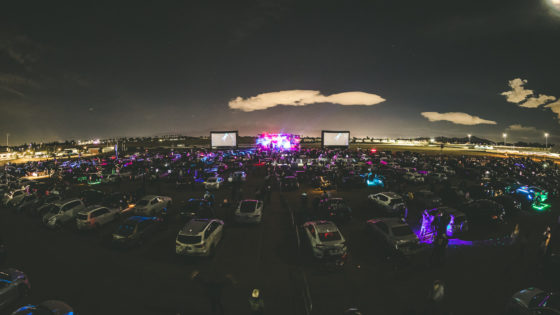 Kaskade performs at SilverLakes California at a drive-in concert