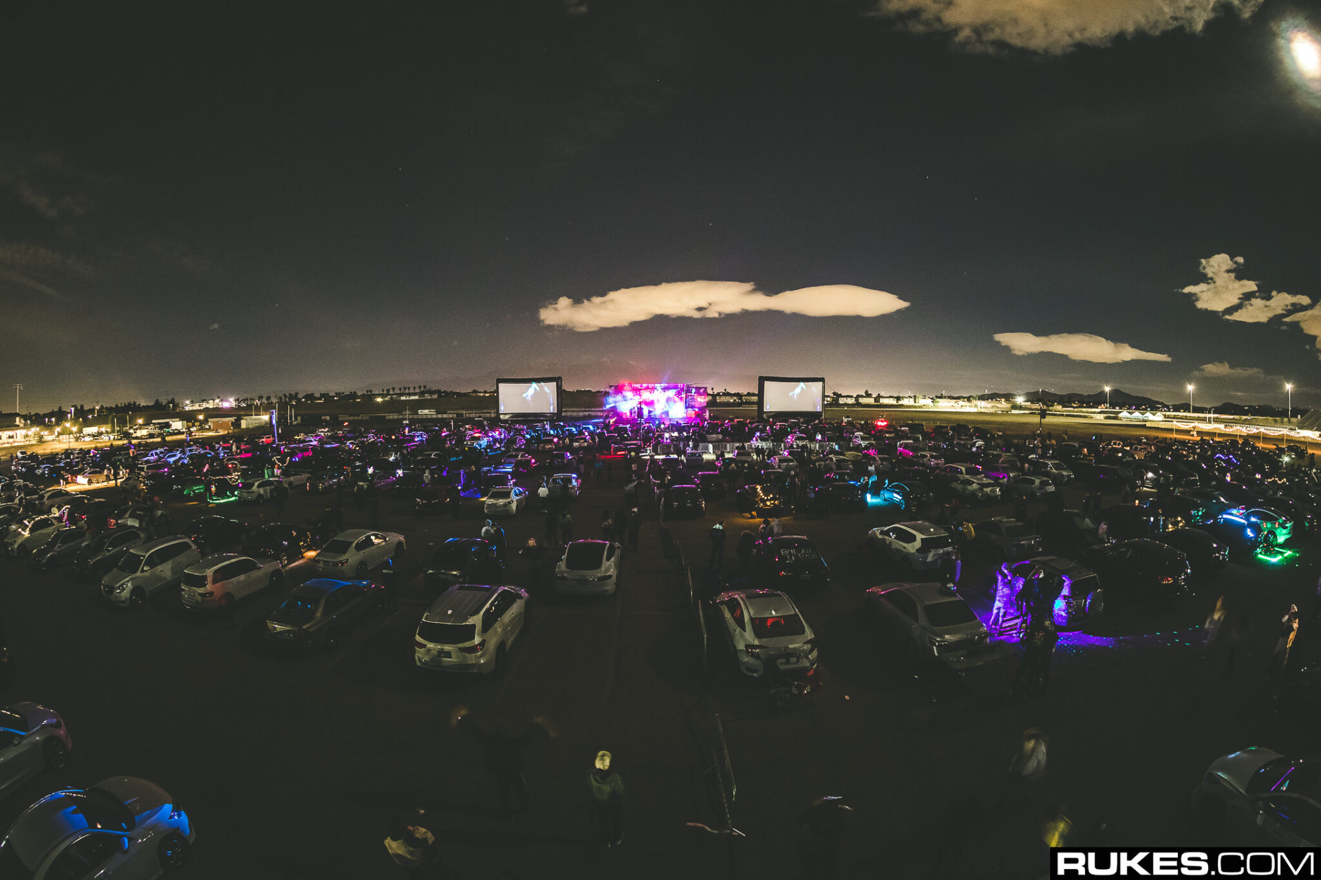 Kaskade performs at SilverLakes California at a drive-in concert