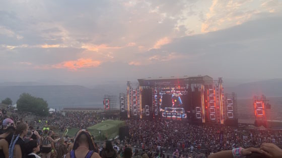 Sunset at the Gorge Amphitheatre during Bass Canyon 2021