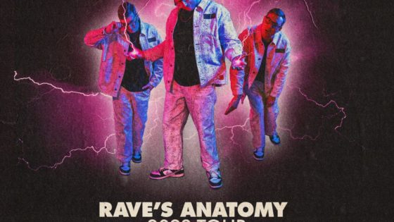 Dr Fresch flyer for upcoming Q show, 3 images of Dr. Fresch for his Rave's Anatomy Tour