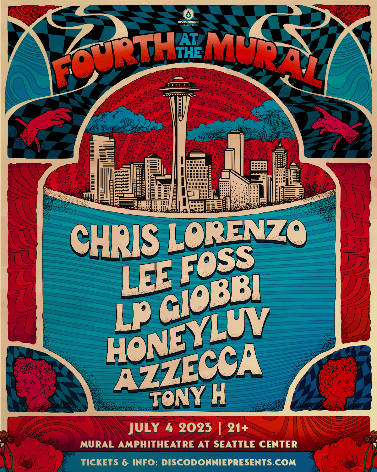 Lineup for "Fourth at the Mural"