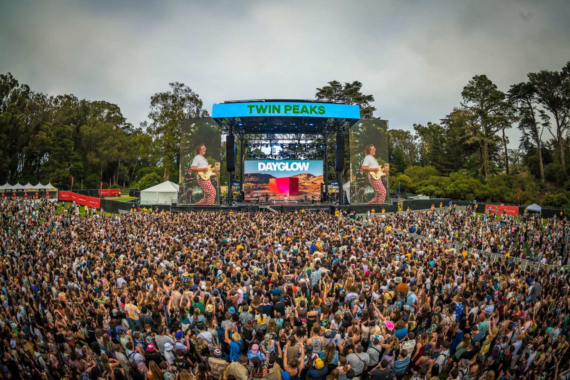 Photo of crowd watching Dayglow perform at the Twin Peaks stage at Outside Lands 2022