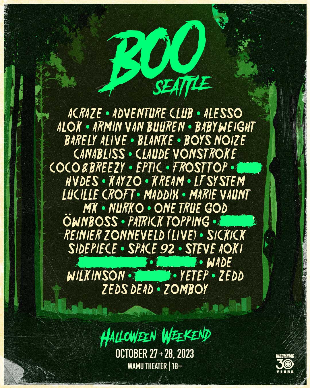 BOO Seattle 2023 first lineup reveal