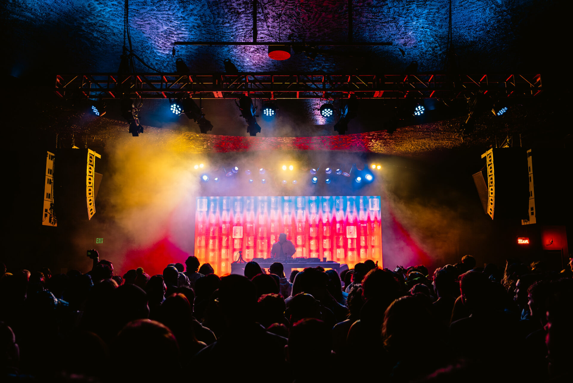 Dombresky playing at the Showbox market with colorful lighting