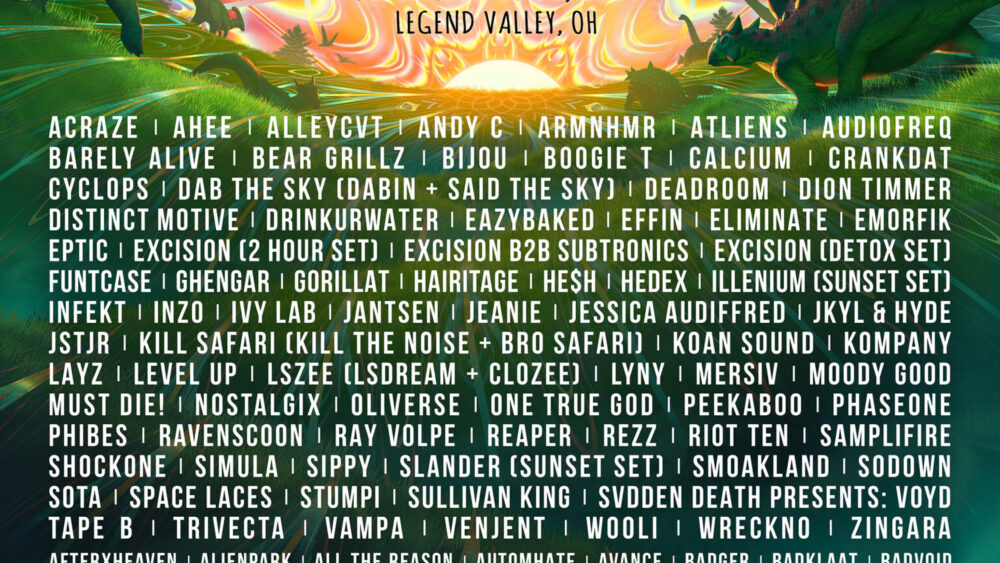 Lost Lands Lineup 2025 with over 200 artists listed alphabetically
