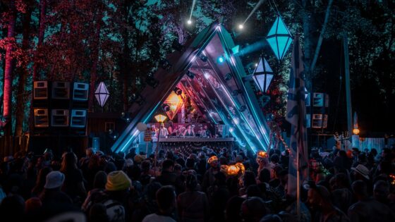 The Cabin Stage at night during Bass Coast 2025