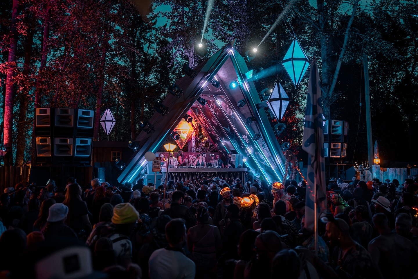 The Cabin Stage at night during Bass Coast 2025