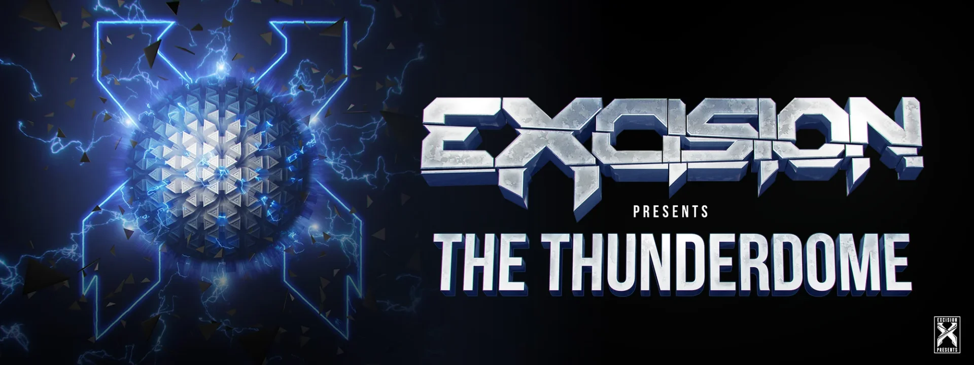 Thunderdome Excision Banner with Excision blue logo