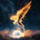 Illenium LV Sphere background with Phoenix on top of sphere with night sky background