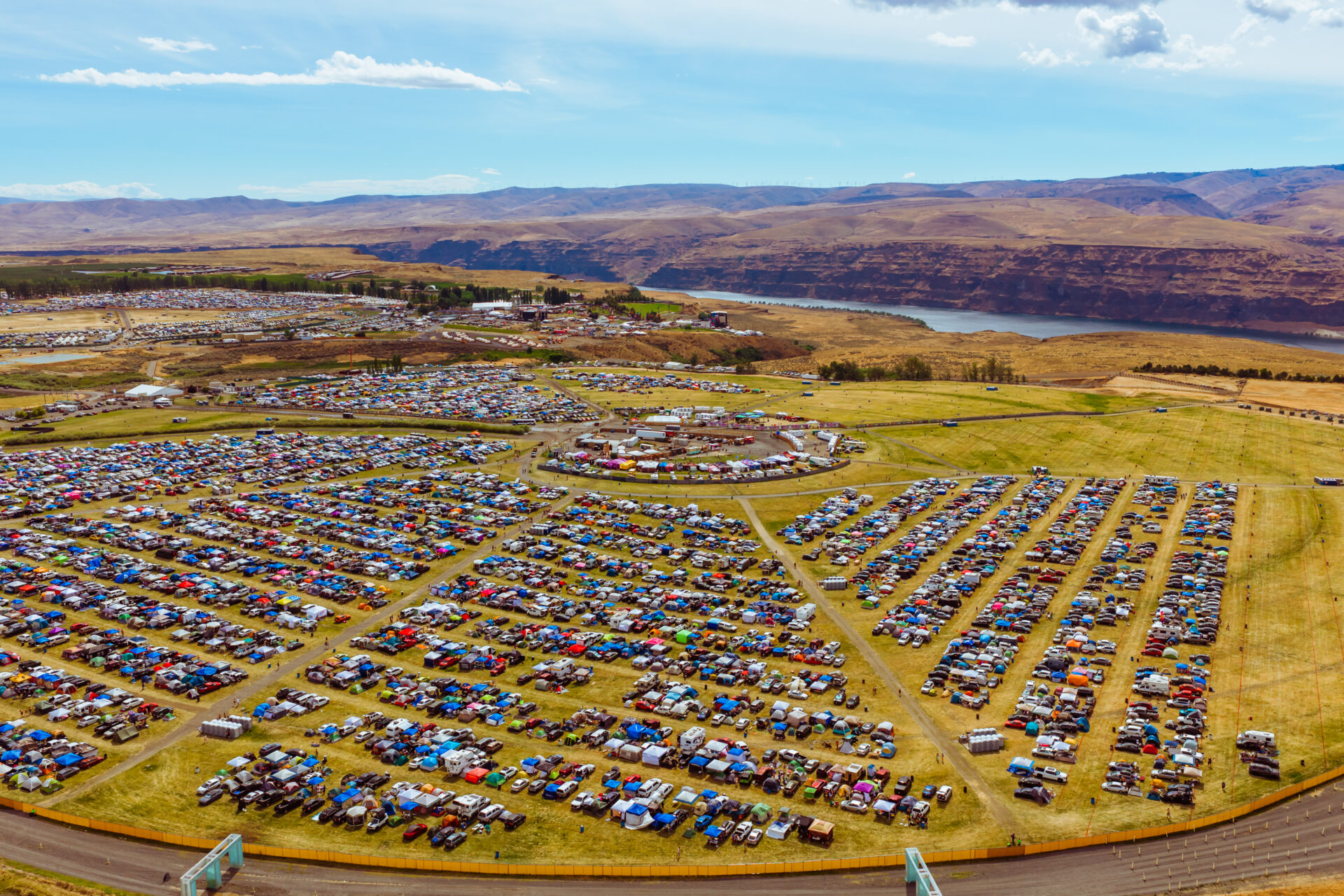 aerial shot of the Gorge campgrounds