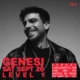 promo for GENESI at Level 1 Sat 9/26, with black and white photo and red text